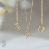  Dây chuyền vàng khắc tên chữ cái mắc xích mỏng đẹp hình cánh bướm Gix 