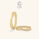  Nhẫn cưới đôi vàng tây hoa văn vô cực đẹp sang trọng kim cương nhân tạo Gix Jewel 
