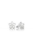  Khuyên tai đính đá bạc ý 925 vàng trắng đẹp hình hoa 5 cánh kim cương nhỏ Gix Jewel 