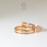  Nhẫn cưới đẹp vàng hồng 18k Gix Jewel đính kim cương cao cấp 