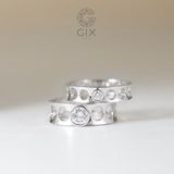  Nhẫn cưới vàng 18k thiết kế đẹp lạ đính đá lớn - GCR25050028 