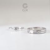  Nhẫn cưới vàng trắng kim cương cao cấp kiểu mới Gix Jewel 