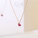  Vòng cổ vàng trắng bạc ý thời trang nữ hình trái tim đính đá đỏ cá tính Gix Jewel 