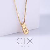  Vòng cổ cho nữ mắc xích chữ cong vàng 18k hình quả thơm dễ thương Gix Jewel 