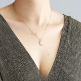  Dây chuyền bạc mạ vàng mặt trăng hammer nhám cá tính Gix Jewel 
