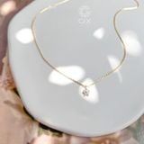  Vòng cổ hoa nữ dáng dài bạc mạ vàng 18k đính kim cương đẹp Gix Jewel 