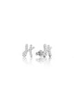  Hoa tai bạc 925 Gix Jewel mạ vàng hồng đính đá CZ chữ H 