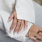  Nhẫn nữ kim cương vàng tây & bạc s925 hình trái tim đính hột dễ thương Gix Jewel 