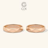  Nhẫn cưới thiết kế riêng vàng 18k hiện đại vát cạnh cao cấp Gix Jewel 