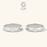  Nhẫn cưới thiết kế riêng vàng 18k hiện đại vát cạnh cao cấp Gix Jewel 