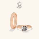  Nhẫn cưới hiện đại vàng tây bản to rẻ đẹp đính kim cương thật Gix Jewel 