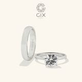  Nhẫn cưới hiện đại vàng tây bản to rẻ đẹp đính kim cương thật Gix Jewel 