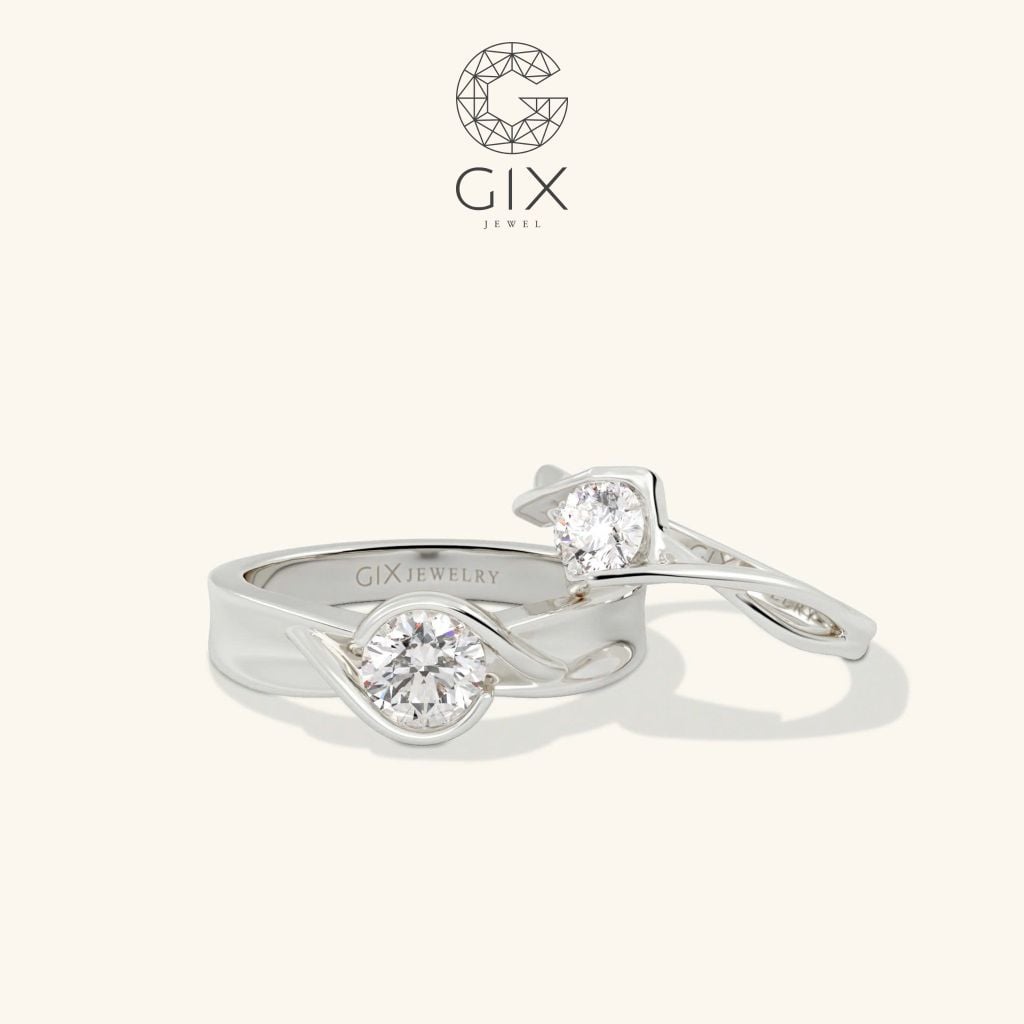  Nhẫn cưới vàng 10k dáng cầu hôn cho nam nữ Gix Jewel - GCR25050027 