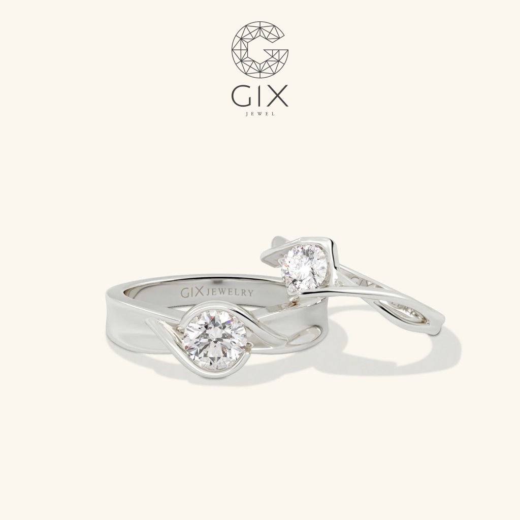  Nhẫn cặp dáng cầu hôn cho nam nữ đẹp Gix Jewel - GCR25050027 