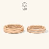  Nhẫn cưới full kim cương thiết kế vàng hồng 18k - Elaris | Gix Jewel 