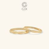  Nhẫn Cưới Vàng 18k Đính Kim Cương Hiện Đại Gix - GCR25050023 