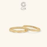  Nhẫn Cưới Vàng 10k Đính Kim Cương Hiện Đại Gix - GCR25050023 