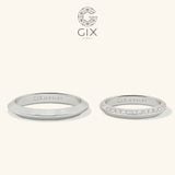  Nhẫn cưới kim cương Protect me đơn giản vàng trắng sang trọng đính full hạt khắc Gix Jewel 