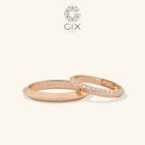  Nhẫn cưới kim cương Protect me đơn giản vàng trắng sang trọng đính full hạt khắc Gix Jewel 