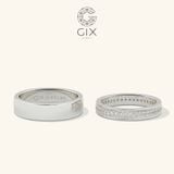  Nhẫn cưới vàng 14k đính kim cương tấm đẹp - GCR25050037 