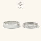  Nhẫn cưới platinum vàng trắng 18k luxury mới nhất đính full kim cương 