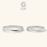  Nhẫn cưới đôi vàng tây hoa văn vô cực đẹp sang trọng kim cương nhân tạo Gix Jewel 