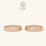  Nhẫn cưới trái tim kiểu Hàn Quốc vàng tây 14k đính đá Moissanite đẹp Gix Jewelry 