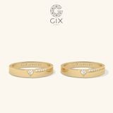  Nhẫn cưới trái tim kiểu Hàn Quốc vàng tây 14k đính đá Moissanite đẹp Gix Jewelry 