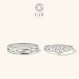  Nhẫn cưới bạch kim vàng ý đẹp kiểu độc đáo gắn kim cương Gix Jewelry 
