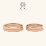  Nhẫn cưới vàng tây 14k trơn bản to khắc hoa văn độc đáo Gix Jewelry 