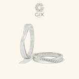  Nhẫn cưới đôi vàng tây hoa văn vô cực đẹp sang trọng kim cương nhân tạo Gix Jewel 
