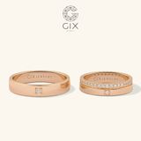  Nhẫn cưới vàng 10k nam nữ ghép đôi đính kim cương - GCR25050036 
