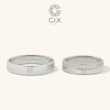  Cặp nhẫn cưới đẹp vàng 18k đơn giản ghép đôi đính kim cương thiên nhiên Gix Jewel 