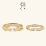  Nhẫn cưới bạc vàng 18k đơn giản sang trọng đính kim cương nhân tạo Gix Jewel 
