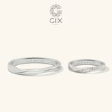  Nhẫn cưới vô cực Eternity vàng trắng kiểu mới kim cương sang trọng khắc chữ Gix Jewel 