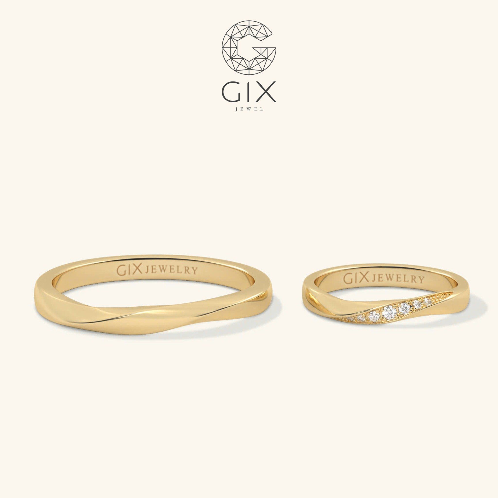  Nhẫn cưới vô cực vàng 14k đính Moissanite Gixjewel - GCR25050031 