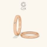  Nhẫn cưới vàng tây 18k đẹp tinh xảo tròn trơn khắc vũ trụ sao trăng Gix Jewel 