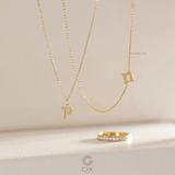  Dây chuyền chữ cái theo tên vàng 18k bạc thật sợi mảnh đẹp cho nam nữ Gix 