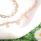 Vòng tay mắc xích vuông cho nam nữ bạc thật Gix Jewel mạ vàng gắn chữ tên riêng 