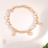  Vòng tay mắc xích vuông cho nam nữ bạc thật Gix Jewel mạ vàng gắn chữ tên riêng 