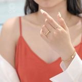  Lắc tay bi vàng nữ 18k bạc 925 hình mặt cười handmade dễ thương Gix Jewelry 