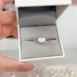  Nhẫn signet bạc nữ cao cấp Gix Jewel mạ vàng 18k hình trái tim khắc tên đẹp 