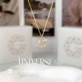  Dây chuyền vàng trắng nữ đẹp 18k sợi mảnh thiết kế hình vũ trụ bling kiểu mới Gix Jewel 