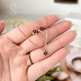  Vòng cổ hoa nữ dáng dài bạc mạ vàng 18k đính kim cương đẹp Gix Jewel 