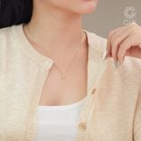  Dây chuyền vàng trắng ý nữ đẹp sợi mảnh hình giọt nước đính kim cương thật Gix Jewel 