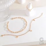  Vòng tay bạc nam nữ mắc xích vuông cá tính mạ vàng 18k Gix Jewel 