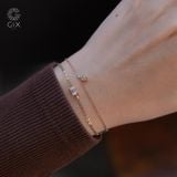 Lắc tay nữ vàng 18k bạc đơn giản sợi mảnh thời trang đính đá đẹp Gixjewel 