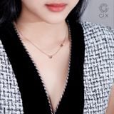  Vòng cổ trái tim vàng tây nữ đẹp gắn chữ cái tên riêng đeo ôm sát cổ Gix Jewel 