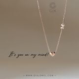  Vòng cổ trái tim vàng tây nữ đẹp gắn chữ cái tên riêng đeo ôm sát cổ Gix Jewel 