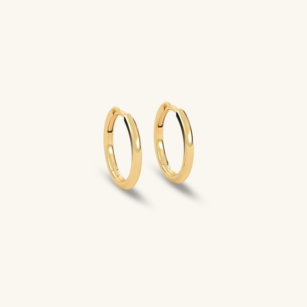  Bông tai tròn to 10mm đẹp vàng 18k & bạc thật cho nữ thiết kế tinh tế đeo sang chảnh Gix 